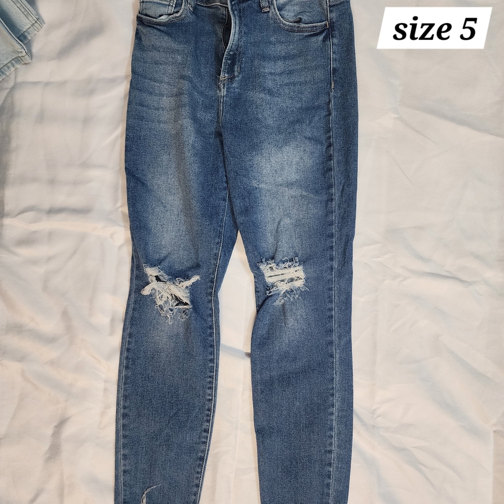 Women's Blue Distressed Jeans